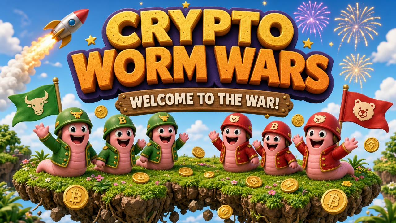 Crypto Worm Wars: Bulls vs Bears turn-based worm battle